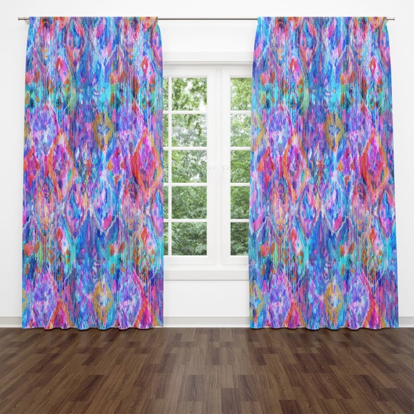 Wild Shibori Window Curtains Options Blackout Valance Sheers Lined Window Treatments