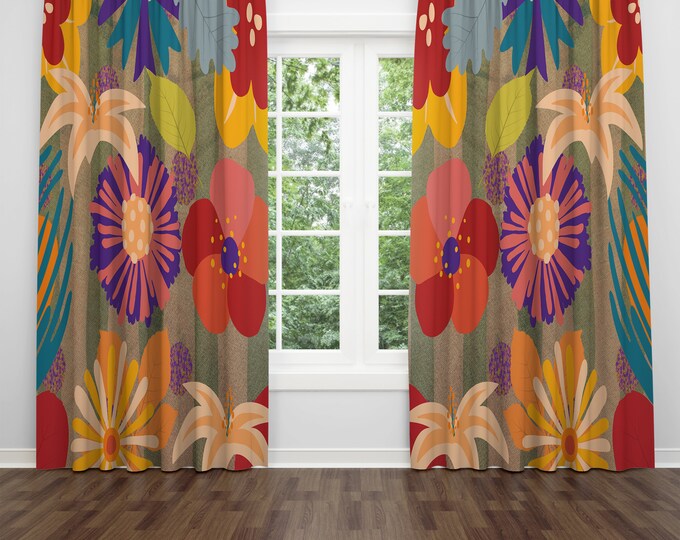 Memphis Floral Window Curtains