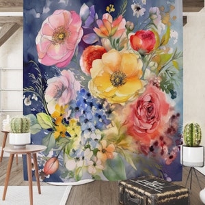 Magnifique Blue Floral Shower Curtain