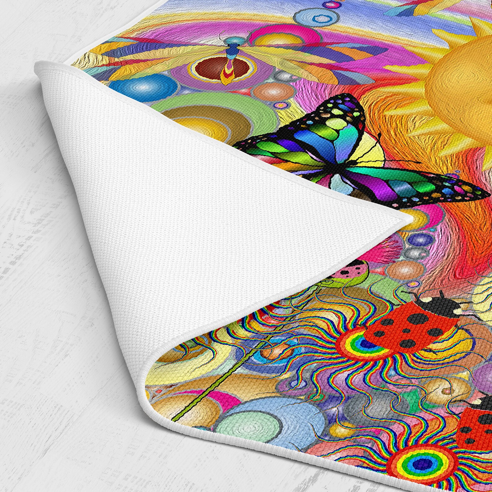 Psychedelic Sunshine Rug Area Rug Throw Rug 4 Sizes Etsy