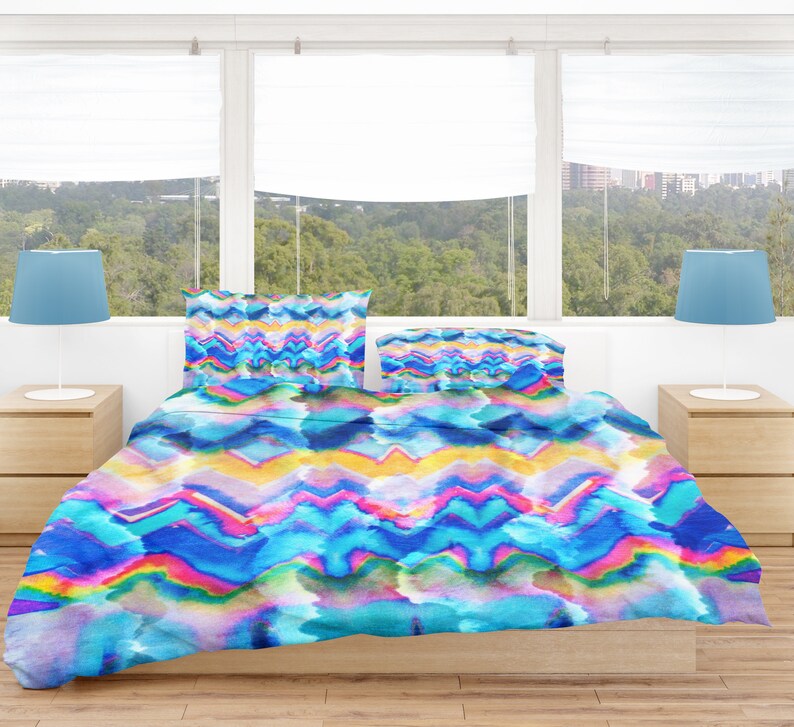 Faux Tie Dye Comforter Duvet Cover Shams Boho Bedding Etsy