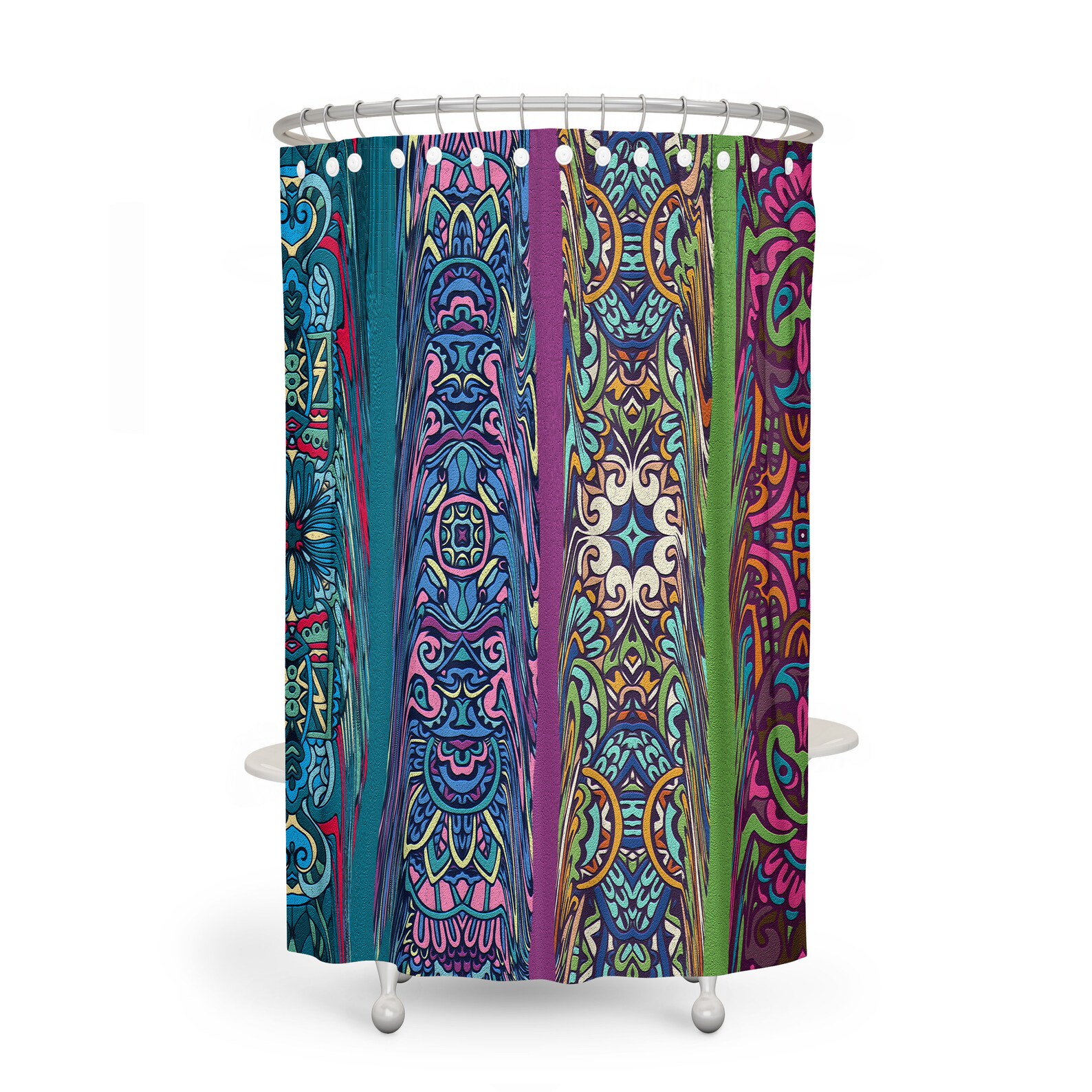 Boho Hippie Shower Curtain Retro Abstract Etsy