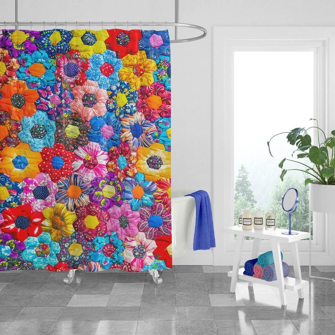 Floral Hippie Shower Curtain Optional Towels and Mat Boho Decor Etsy