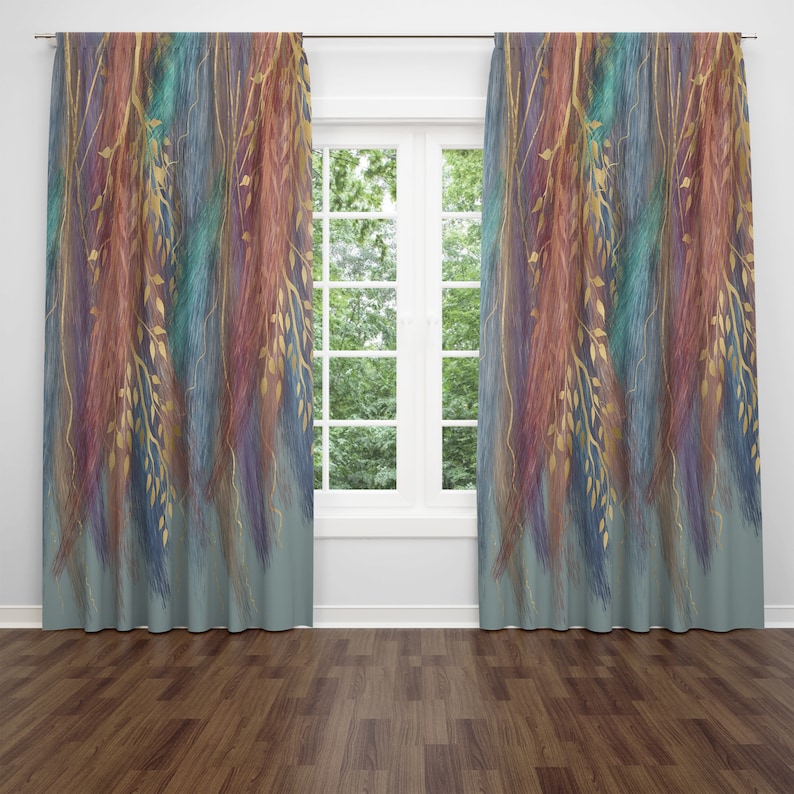 Wispy Dreams Window Curtains Boho Chic Window Treatments image 3