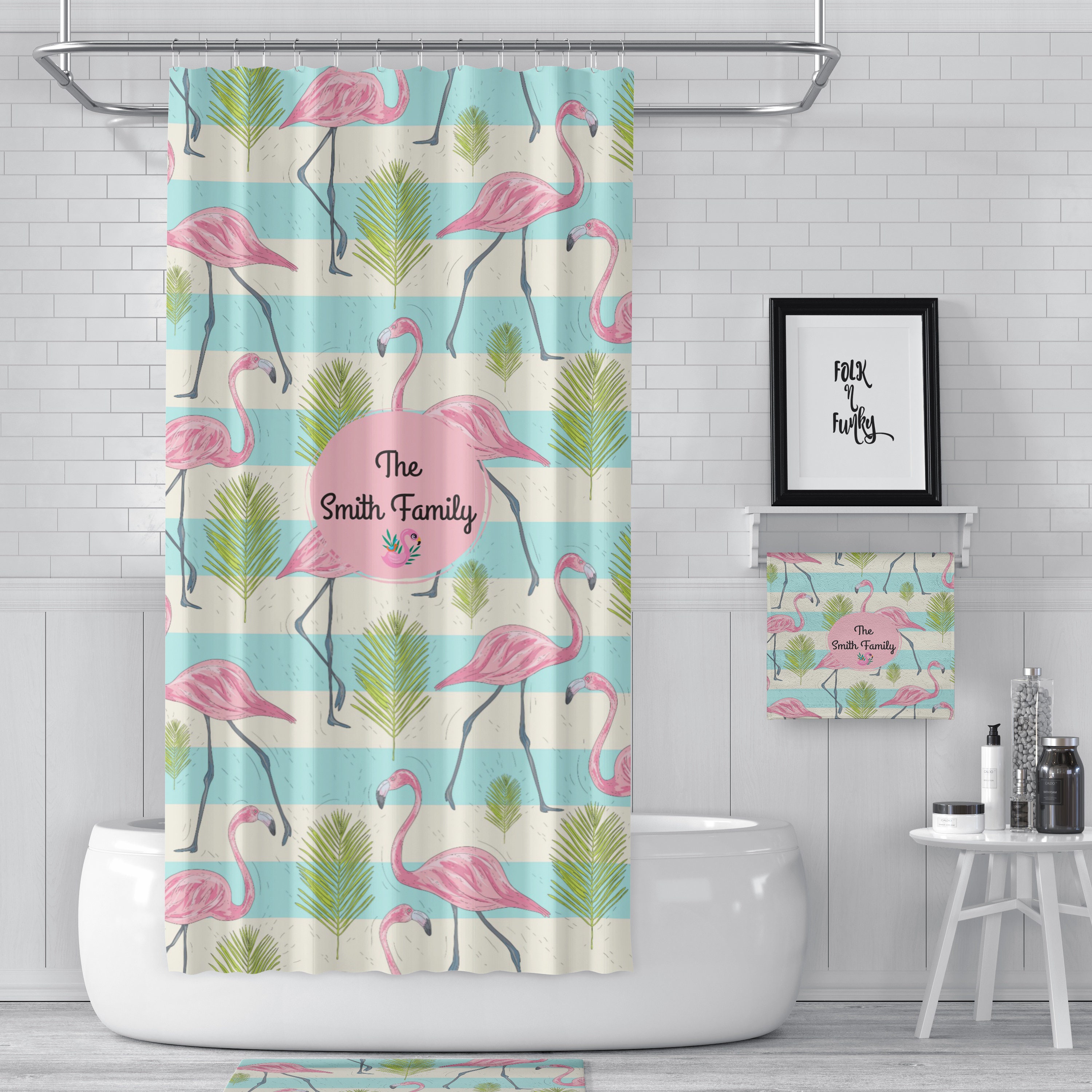 Shower Curtain Rv Size 47 X64 Personalized Custom Pink Etsy