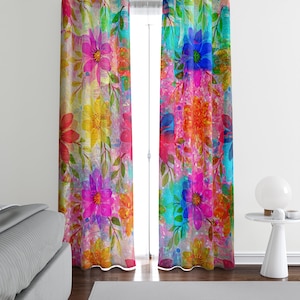 Hippie Floral Boho Window Curtains