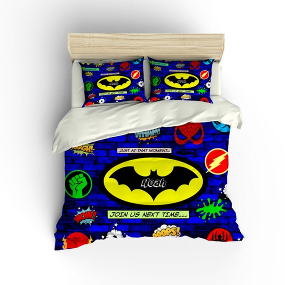Toddler Personalized Super Hero Bedding Duvet Cover