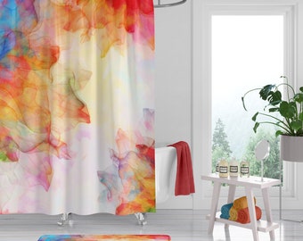 Shower Curtain, Home Decor, BohoShower Curtains,  Bath Mat, Bath Towels, Bathroom Sets "Summer Breeze"