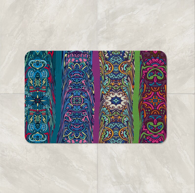 Boho Hippie Shower Curtain Retro Abstract Etsy