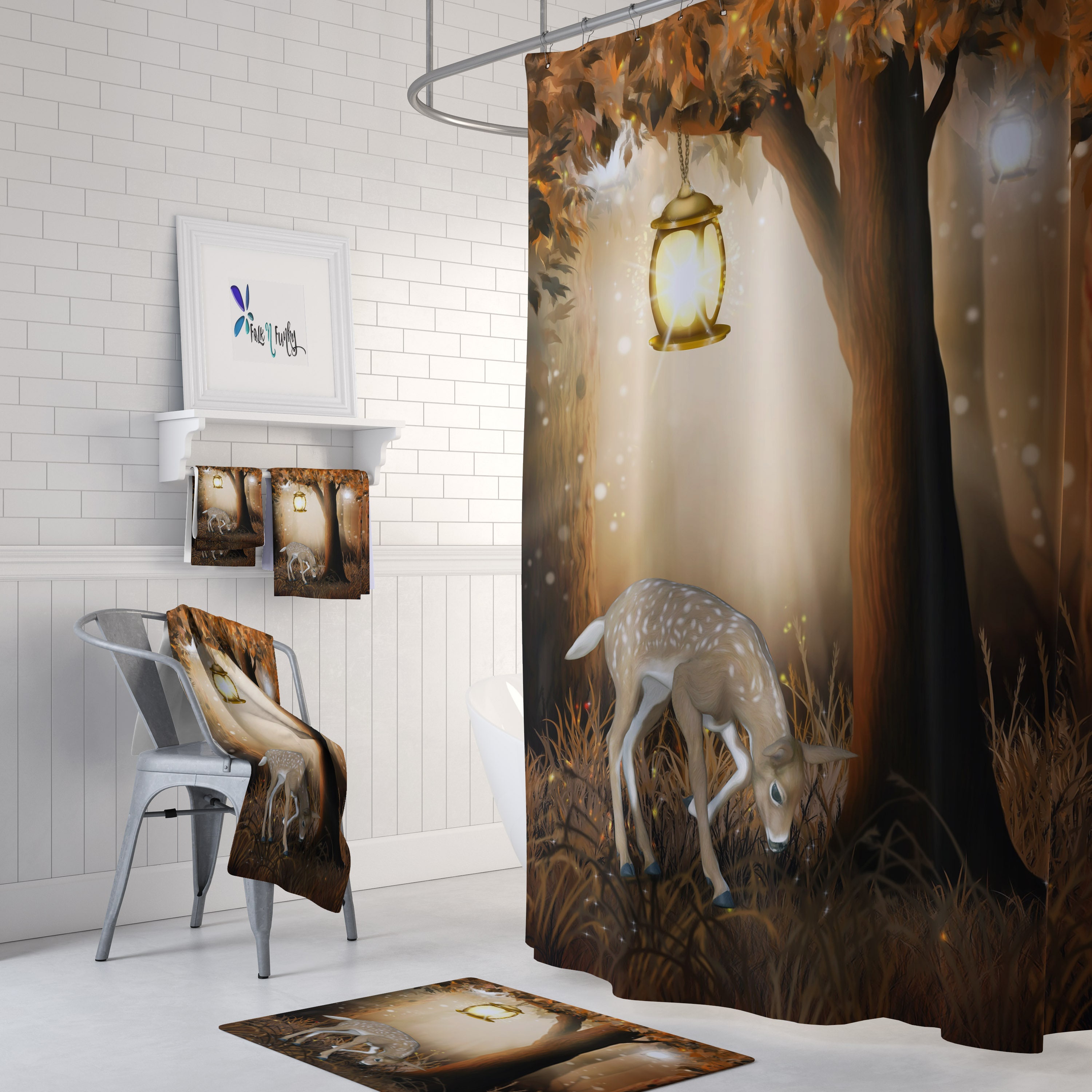 Deer shower curtain deals