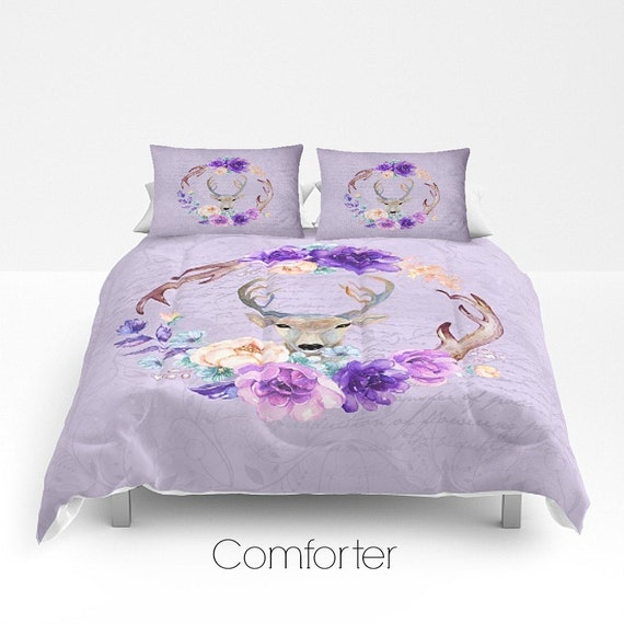 Boho Chic Comforter Set Duvet Cover Lavender Love Letter Etsy