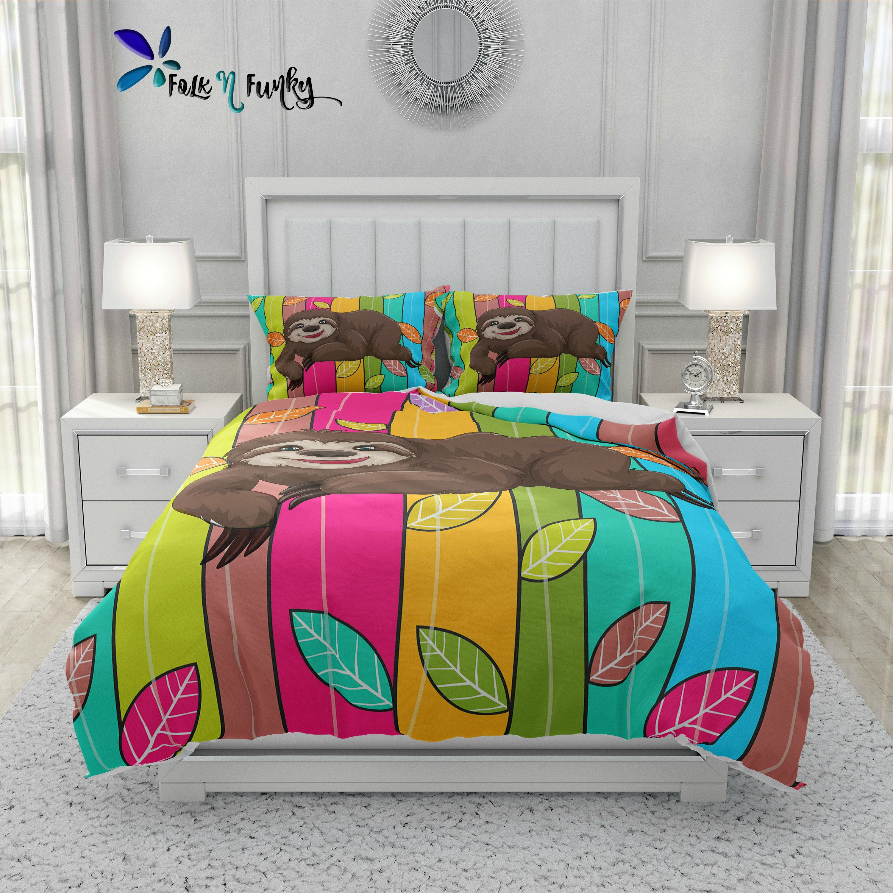 Sloth comforter set sale full