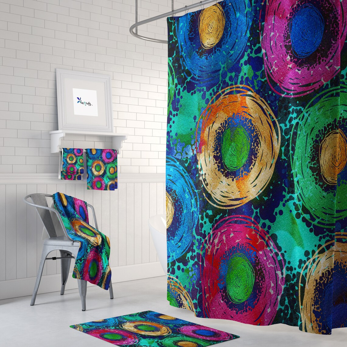 Hippie Vibe Shower Curtain Boho Bathroom Decor Etsy