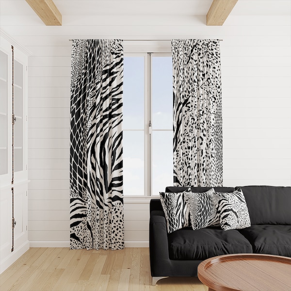 Zebra Curtains Etsy