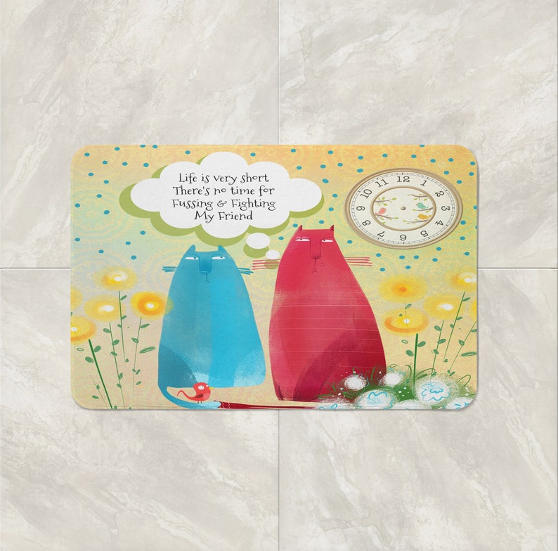 Cat Shower Curtain Optional Towel and Bath Mat No Time for Etsy
