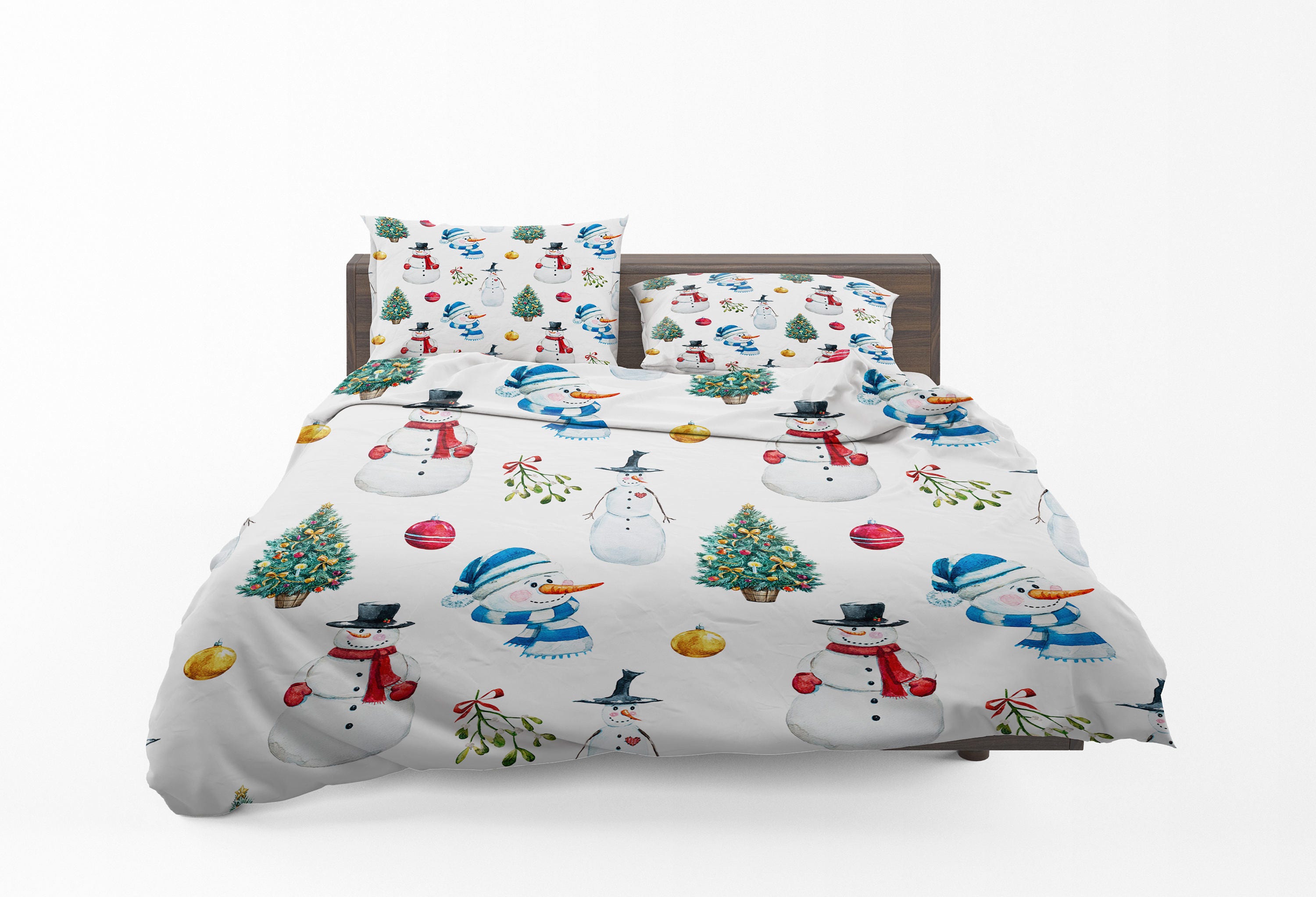 Snowman Christmas Bedding Holiday Comforter And Duvet Cover Set