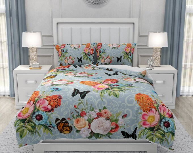 Vintage Floral Bedding Comforter or Duvet Cover Options