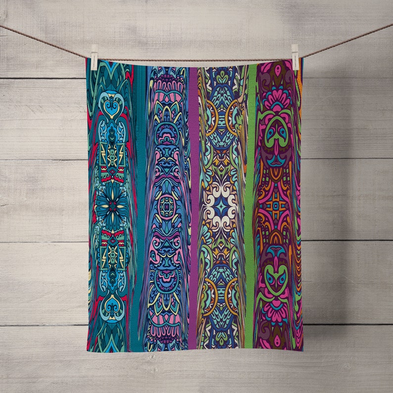 Boho Hippie Shower Curtain Retro Abstract Etsy