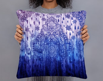 Boho Pillow, Purple Throw Pillow, Hippie Decor, Boho Maximalist , Tie Dye Pillow, Mandala Throw Pillow