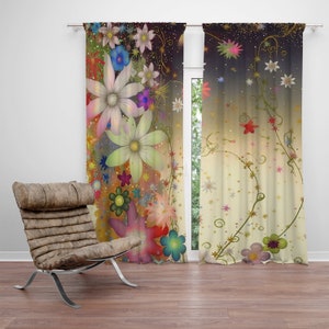 Free Falling Floral Window Curtains