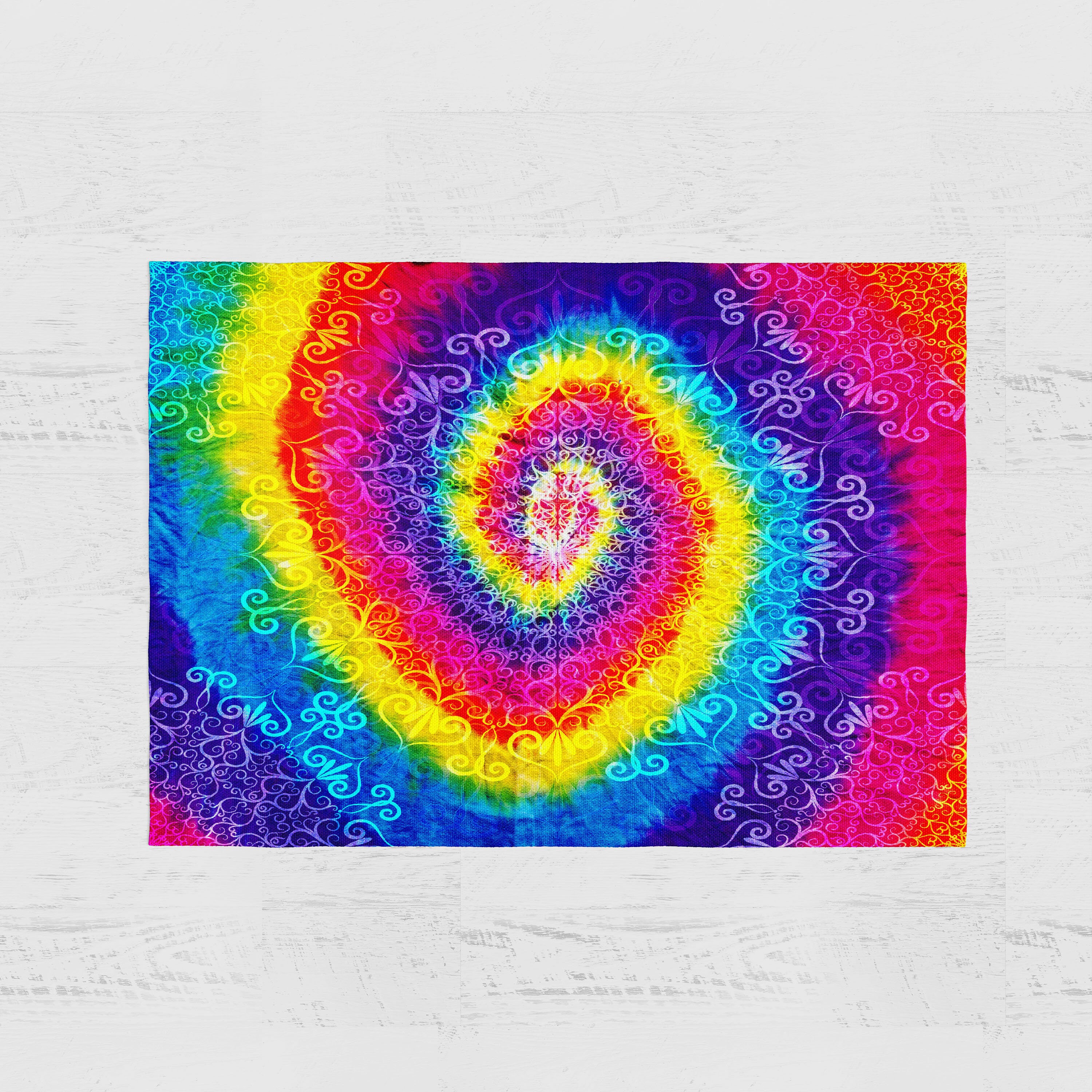Personalized Hippie Boho Rug Throw Rug Tie Dye Design 4 Sizes Area Rug