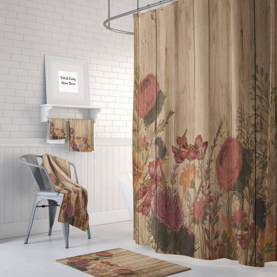 Shower outlet curtain rustic