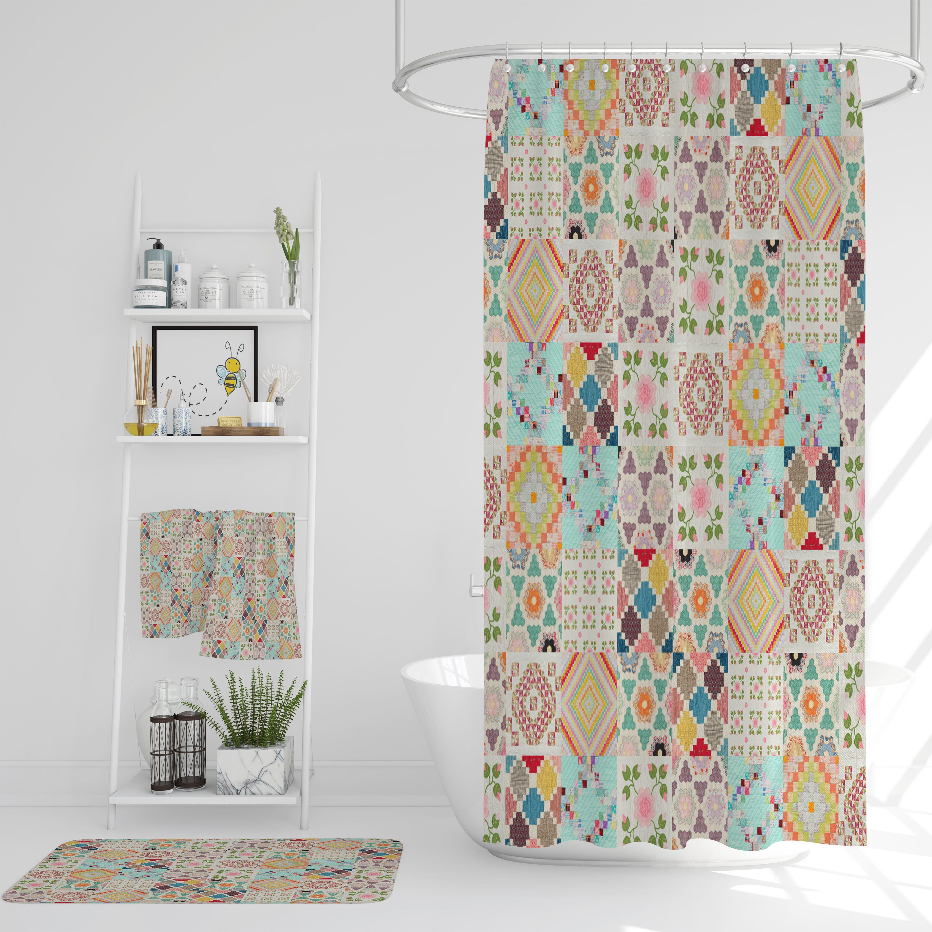 Bohemian Farmhouse Shower Curtain Bathroom Decor Options Etsy