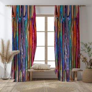Window Curtains Hippie Swirls, Boho Window Treatments