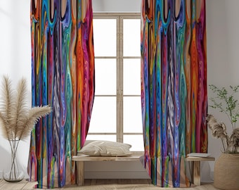 Window Curtains Hippie Swirls, Boho Window Treatments