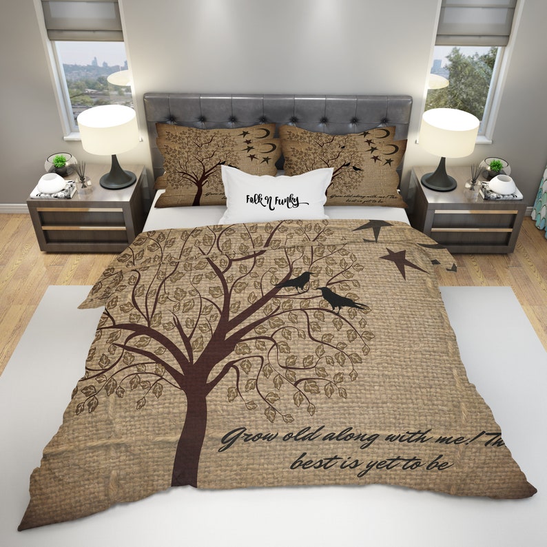 Primitive Rustic Comforter Or Duvet Cover With Pillow Shams Etsy