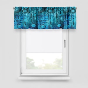 Steampunk Window Curtains Ocean Blue Custom Valances Sheers - Etsy