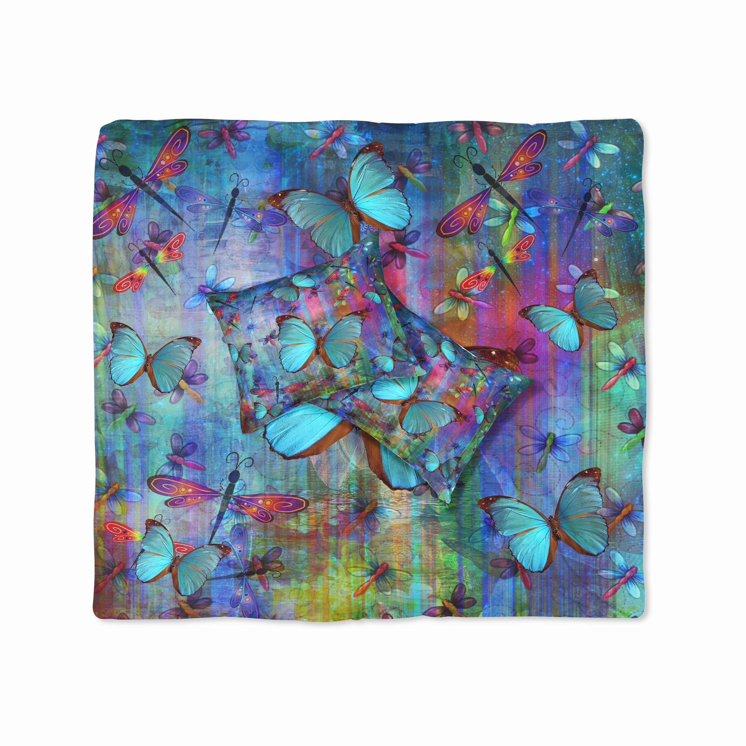 Blue Butterfly Dragonfly Bedding, Comforter, Duvet Cover ...