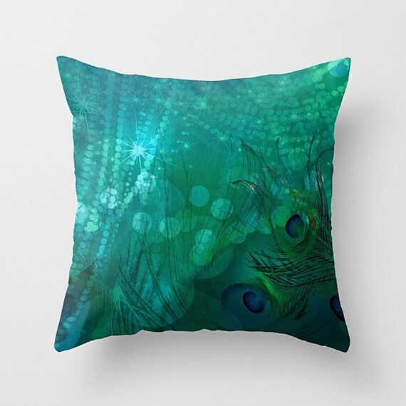 peacock blue pillows