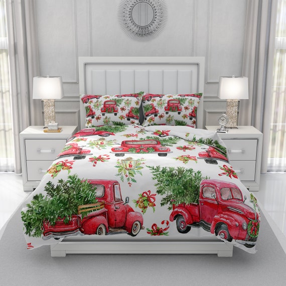 Red Truck Comforter Duvet Cover Pillow Shams Etsy