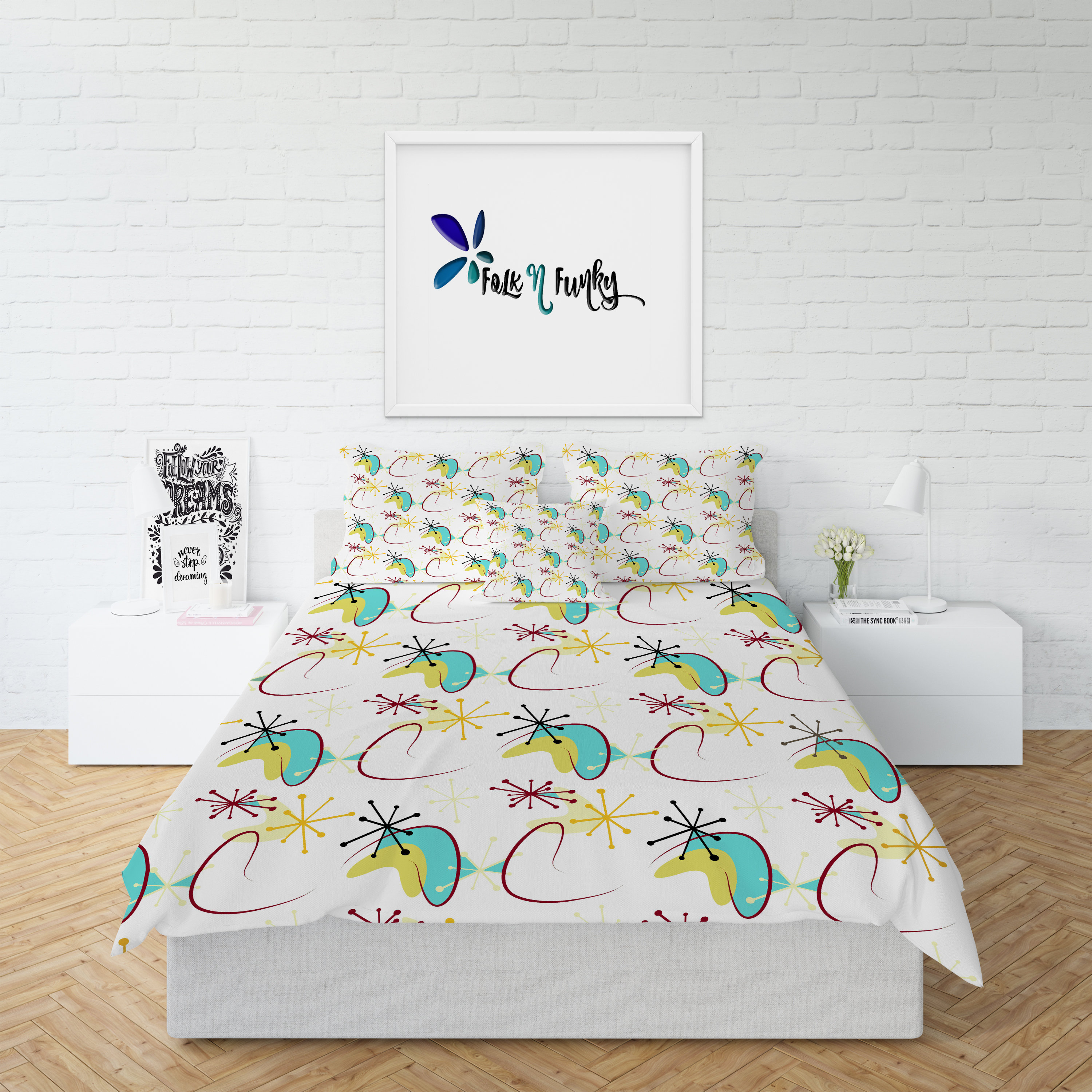 Mid century modern bedding comforter set