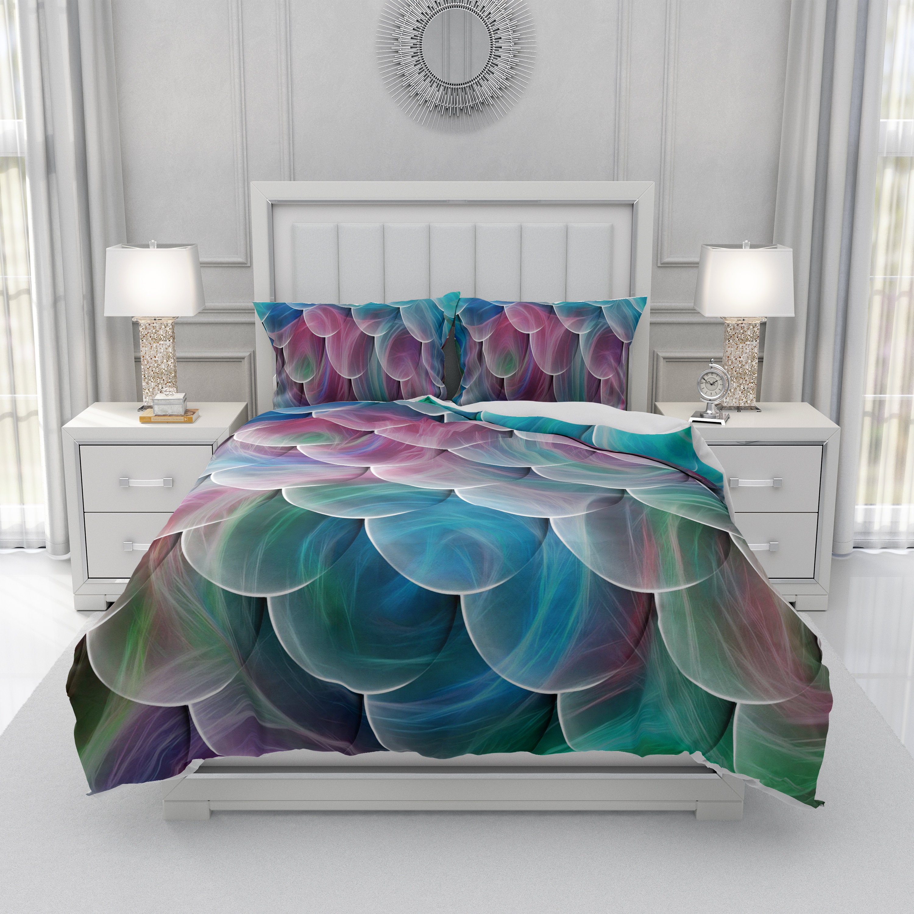 Teal and purple bedding deals