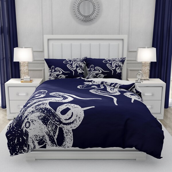 Navy Blue Octopus Etsy