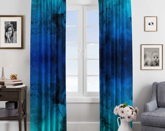 Blue Waters Window Curtains