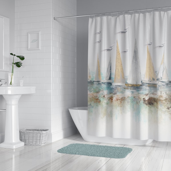 Sailboat Shower Curtain Etsy