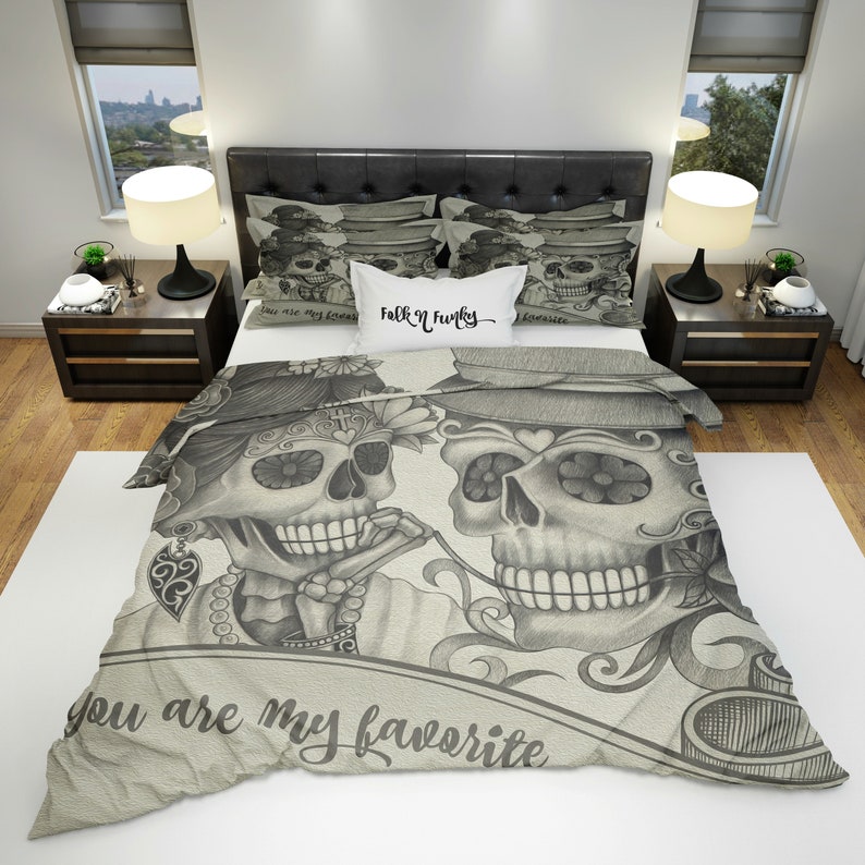 Sugar Skull Bedding Skull Comforter Or Duvet Cover Etsy