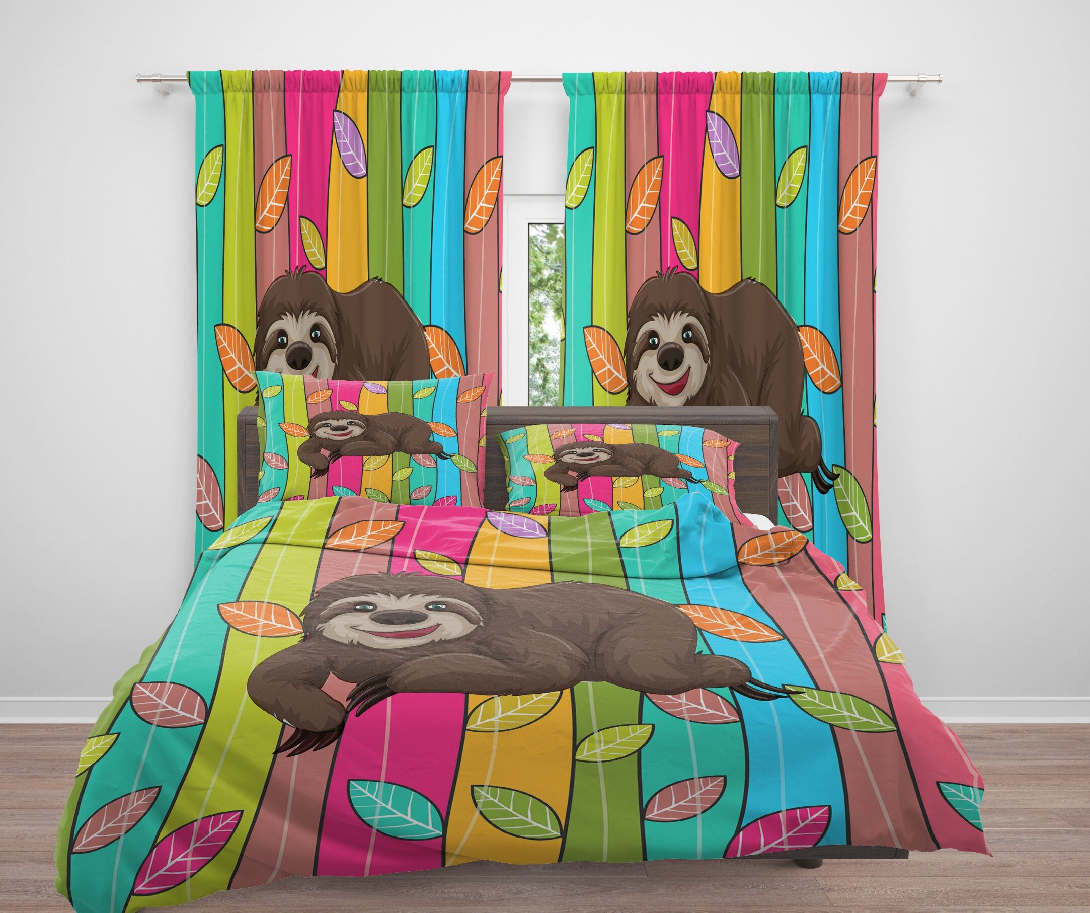 Sloth Bedding Duvet Cover Or Comforter Twin Full Etsy