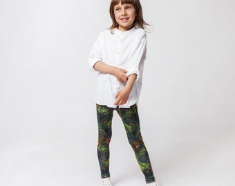 Park - Printed Pattern Kids Leggings, Active Leggings, Dance Leggings, School leggings, Comfortable Stylish Original