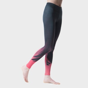 New Winds Printed Leggings, Yoga Pants Leggings, Dark Classy Elegant Leggings, Comfortable Easy To Care Leggings, Sport Gym Dance Leggings image 3