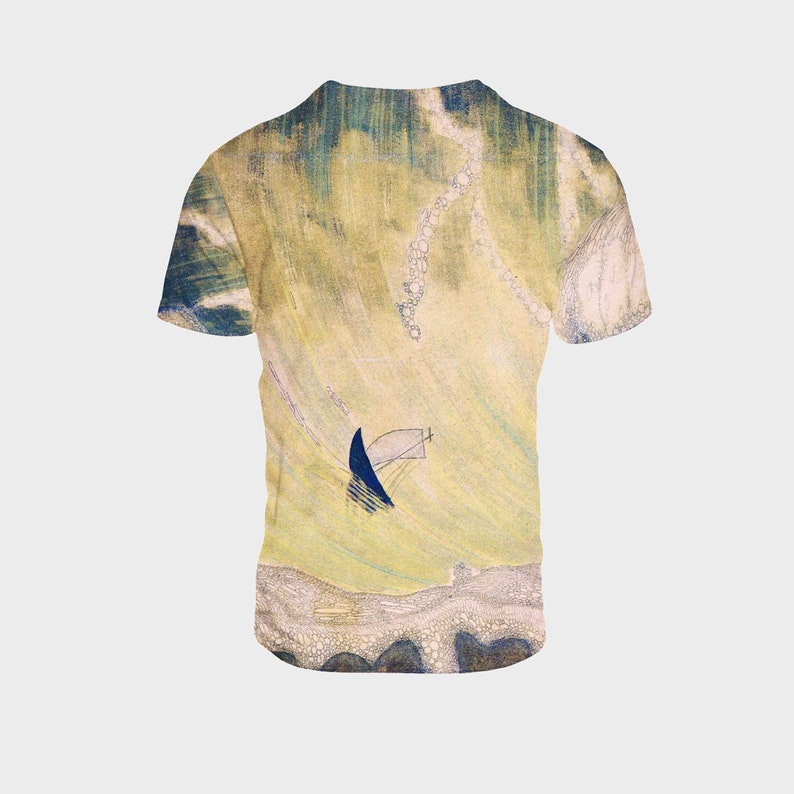 Sonata of the Sea Limited Edition Handmade Unisex Tshirt, Ciurlionis Painting, Canvas, Art, Artist Gift, Creative Gift, Woman Man T-Shirt image 2