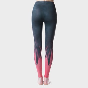 New Winds Printed Leggings, Yoga Pants Leggings, Dark Classy Elegant Leggings, Comfortable Easy To Care Leggings, Sport Gym Dance Leggings image 2