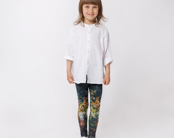 Field Bouquet - Printed Pattern Kids Leggings, Active Leggings, Dance Leggings, School leggings, Comfortable Stylish Original