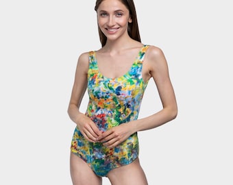 Shimmer - One Piece Women's Swimsuit, Colourful, Photography, Digital Print, Classic Cut, Round Back, Artwear, Stretchy, Bodytop