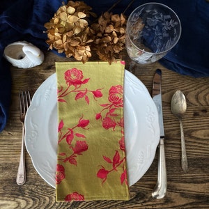 Cloth Napkins, Floral Napkins, Farmhouse Napkins, 2 Ply Napkins, set of 6 image 5