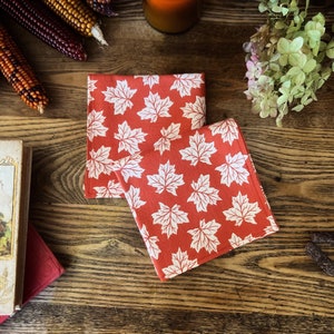 Autumn Napkins, set of 6 | Double Sided Napkins | Cloth Napkins | Halloween Napkins | Lunch Napkins | Harvest Decor