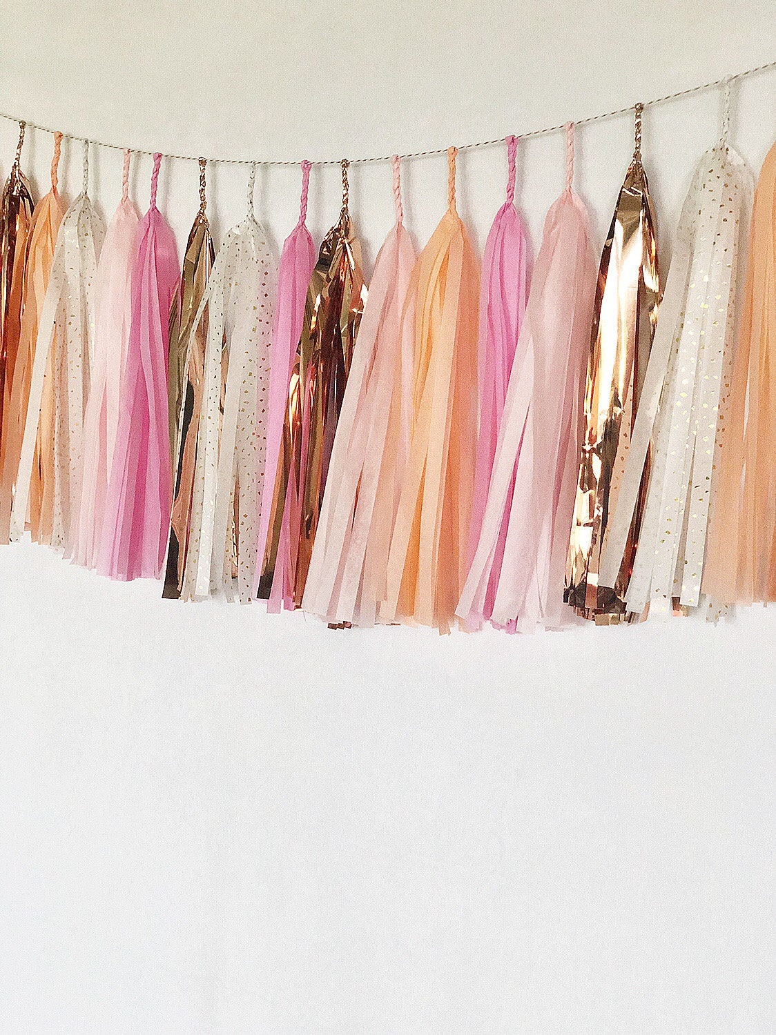 pink tissue paper garland
